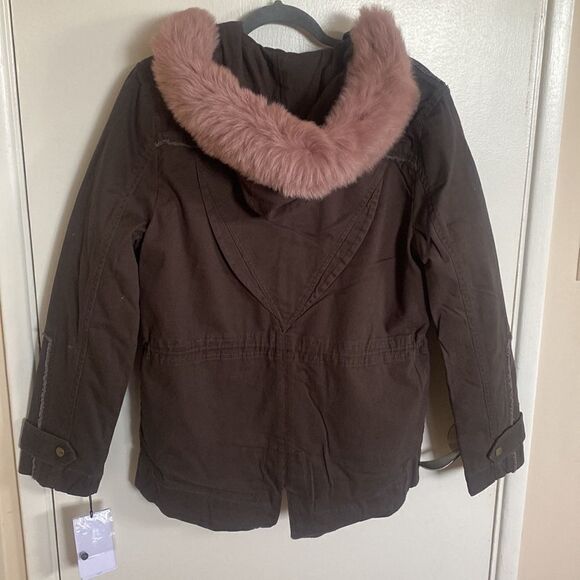 NWT-UGG Australia Convertible Field Parka Jacket Olive with pink-SIZE Medium - Picture 14 of 16